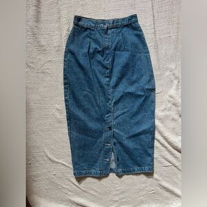 Vintage Denim Long Maxi Pencil Skirt by New York Jean Company